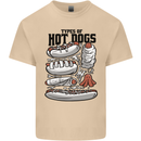 Types of Hot Dogs Funny Fast Food Mens Cotton T-Shirt Tee Top Sand