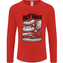 Types of Hot Dogs Funny Fast Food Mens Long Sleeve T-Shirt Red