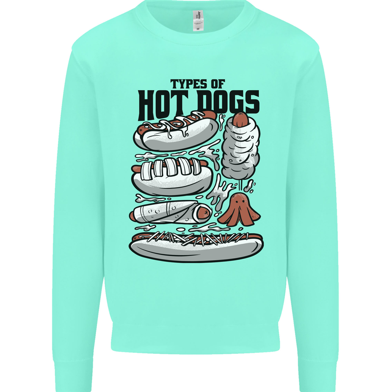Types of Hot Dogs Funny Fast Food Mens Sweatshirt Jumper Peppermint