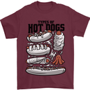 Types of Hot Dogs Funny Fast Food Mens T-Shirt 100% Cotton Maroon