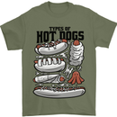 Types of Hot Dogs Funny Fast Food Mens T-Shirt 100% Cotton Military Green