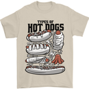 Types of Hot Dogs Funny Fast Food Mens T-Shirt 100% Cotton Sand
