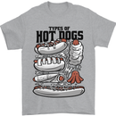 Types of Hot Dogs Funny Fast Food Mens T-Shirt 100% Cotton Sports Grey