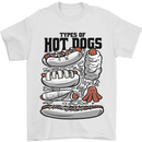 Types of Hot Dogs Funny Fast Food Mens T-Shirt 100% Cotton White