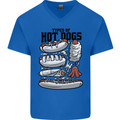 Types of Hot Dogs Funny Fast Food Mens V-Neck Cotton T-Shirt Royal Blue