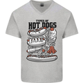 Types of Hot Dogs Funny Fast Food Mens V-Neck Cotton T-Shirt Sports Grey