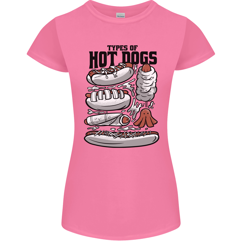 Types of Hot Dogs Funny Fast Food Womens Petite Cut T-Shirt Azalea