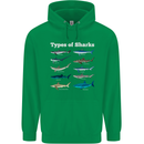Types of Sharks Mens 80% Cotton Hoodie Irish Green