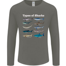 Types of Sharks Mens Long Sleeve T-Shirt Charcoal