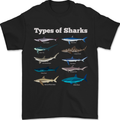 Types of Sharks Mens T-Shirt 100% Cotton Black