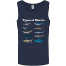 Types of Sharks Mens Vest Tank Top Navy Blue