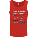 Types of Sharks Mens Vest Tank Top Red
