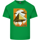 UFO Pyramid Alien Flying Saucer Kids T-Shirt Childrens Irish Green
