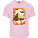 UFO Pyramid Alien Flying Saucer Kids T-Shirt Childrens Light Pink