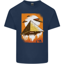 UFO Pyramid Alien Flying Saucer Kids T-Shirt Childrens Navy Blue