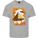 UFO Pyramid Alien Flying Saucer Kids T-Shirt Childrens Sports Grey