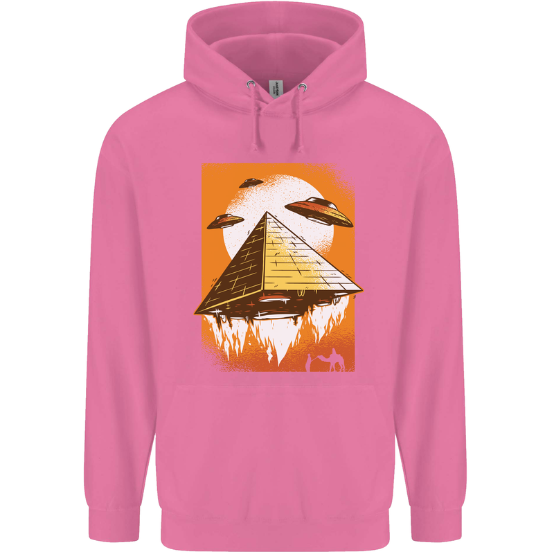 UFO Pyramid Alien Flying Saucer Mens 80% Cotton Hoodie Azelea