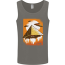 UFO Pyramid Alien Flying Saucer Mens Vest Tank Top Charcoal