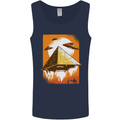 UFO Pyramid Alien Flying Saucer Mens Vest Tank Top Navy Blue