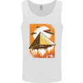 UFO Pyramid Alien Flying Saucer Mens Vest Tank Top White