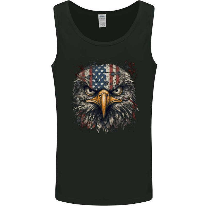 USA American Eagle Head America Mens Vest Tank Top Black