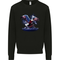 USA American Eagle Mens Sweatshirt Jumper Black