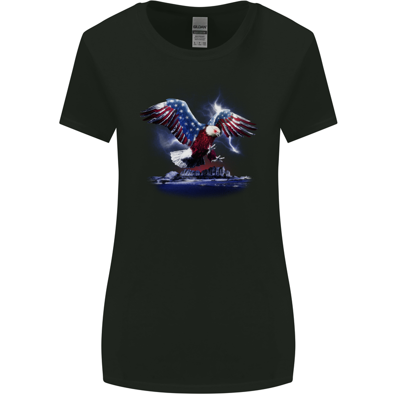 USA American Eagle Womens Wider Cut T-Shirt Black