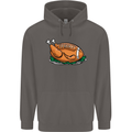 USA American Football Turkey Thanks Giving Mens 80% Cotton Hoodie Charcoal