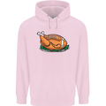 USA American Football Turkey Thanks Giving Mens 80% Cotton Hoodie Light Pink