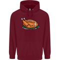 USA American Football Turkey Thanks Giving Mens 80% Cotton Hoodie Maroon