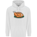 USA American Football Turkey Thanks Giving Mens 80% Cotton Hoodie White