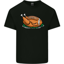 USA American Football Turkey Thanks Giving Mens Cotton T-Shirt Tee Top Black