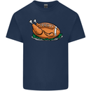 USA American Football Turkey Thanks Giving Mens Cotton T-Shirt Tee Top Navy Blue