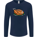 USA American Football Turkey Thanks Giving Mens Long Sleeve T-Shirt Navy Blue