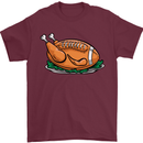 USA American Football Turkey Thanks Giving Mens T-Shirt 100% Cotton Maroon
