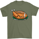 USA American Football Turkey Thanks Giving Mens T-Shirt 100% Cotton Military Green