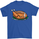 USA American Football Turkey Thanks Giving Mens T-Shirt 100% Cotton Royal Blue