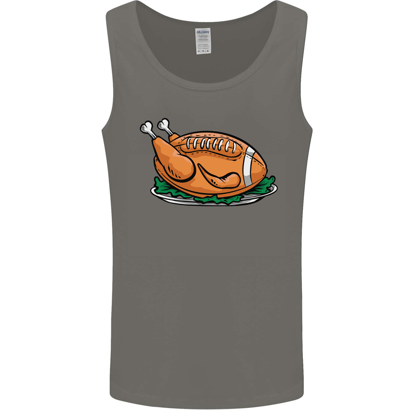 USA American Football Turkey Thanks Giving Mens Vest Tank Top Charcoal
