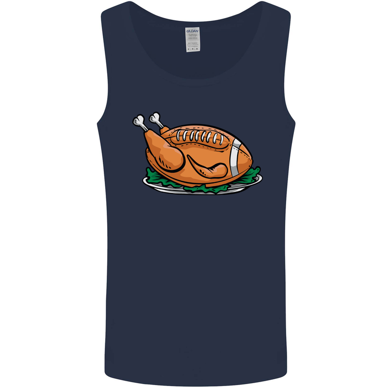 USA American Football Turkey Thanks Giving Mens Vest Tank Top Navy Blue