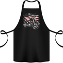 USA Biker Motorcycle American Flag Cotton Apron 100% Organic Black