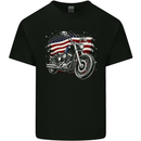 USA Biker Motorcycle American Flag Mens Cotton T-Shirt Tee Top Black