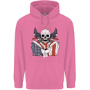 USA Biker Skull Motorcycle Motorbike Flag Mens 80% Cotton Hoodie Azelea