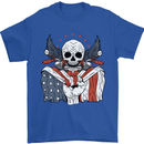 USA Biker Skull Motorcycle Motorbike Flag Mens T-Shirt 100% Cotton Royal Blue