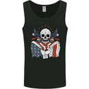 USA Biker Skull Motorcycle Motorbike Flag Mens Vest Tank Top Black