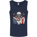 USA Biker Skull Motorcycle Motorbike Flag Mens Vest Tank Top Navy Blue