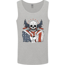 USA Biker Skull Motorcycle Motorbike Flag Mens Vest Tank Top Sports Grey