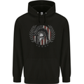 USA Bodybuilding Flag Gym Training Spartan Childrens Kids Hoodie Black