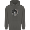 USA Bodybuilding Flag Gym Training Spartan Childrens Kids Hoodie Storm Grey