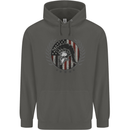 USA Bodybuilding Flag Gym Training Spartan Childrens Kids Hoodie Storm Grey