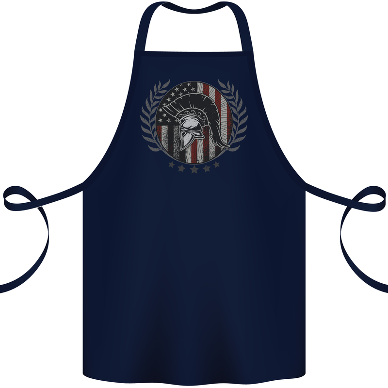 USA Bodybuilding Flag Gym Training Spartan Cotton Apron 100% Organic Navy Blue
